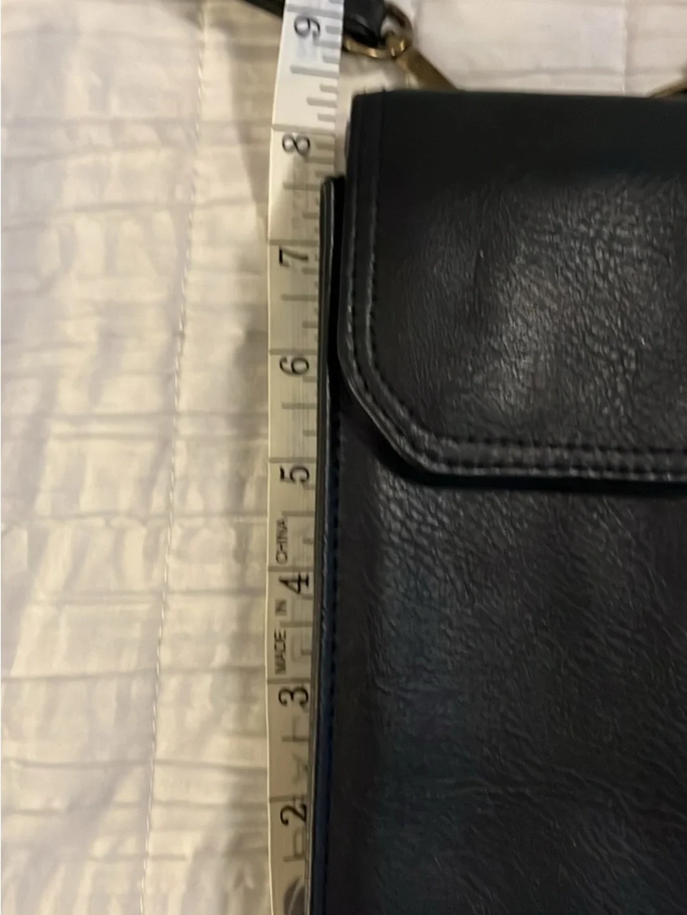 Black Leather Crossbody Phone Bag - Unbranded